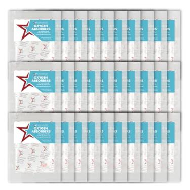 Imagem de PackFreshUSA: Pacote com 30 - Pacotes absorventes de oxigênio de 2000 cc - Selados individualmente - Grau alimentício - Não tóxico - Preservação de alimentos - Guia de armazenamento de alimentos de