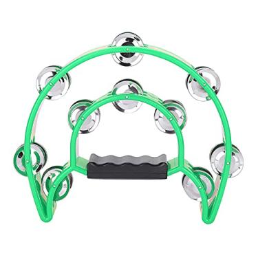 Imagem de Pandeiro de Sinos Pequenos, Instrumento Musical Com Boa Textura, Instrumento Musical de Percussão para Amigos e Família (Verde)