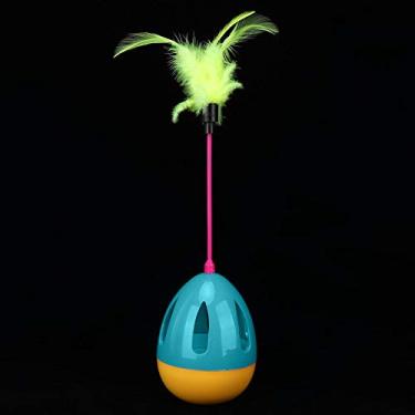 Imagem de Brinquedo de estimação destacável, brinquedo de pena de gato, PP para gato engraçado(Azul amarelo)