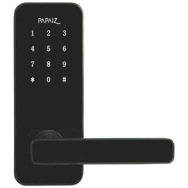 Imagem de Fechadura Digital Smart Lock Embutida Com Senha Cartão Preta