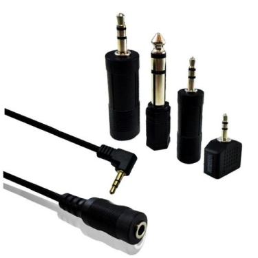 Imagem de Kit Cabo Extensor P2 J2 Adaptador P10 J10 1,8m Fone Ouvido - MXT