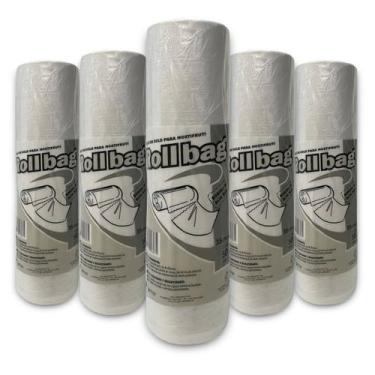 Imagem de Kit 5 Bobinas Saco Transparente Picotado 35x50 C/500 Sacos - Rollbag