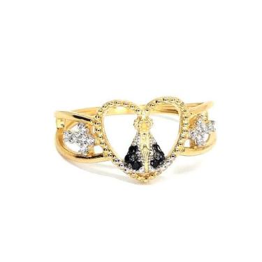 Imagem de Anel de ouro 18k Coração Nossa Senhora - Elegancy Joias, 19