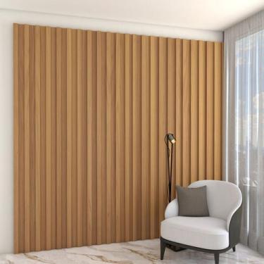 Imagem de Painel para TV 100% Mdf Ripado Decoração Freijó - Panorama Móveis, Mar