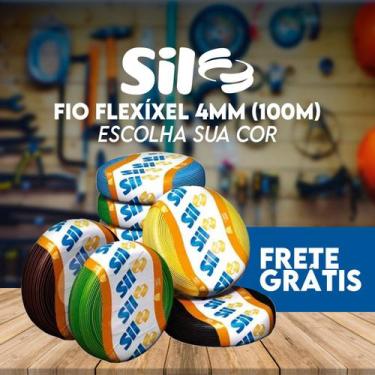 Imagem de Fio Cabo cabinho Flexível 4mm 100 Metros Sil Cores - cobre energia fio