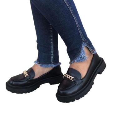 Imagem de Mocassim Feminino Tratorado Com Corrente - Jessica Paola Calçados, Pre