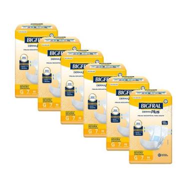 Imagem de Kit 6 Fraldas Geriátricas Bigfral Derma Plus G com 7un cada