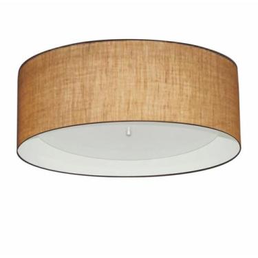 Imagem de Plafon Para Quarto Cilíndrico SQ-3008 Cúpula Cor Palha Branco - Vivare
