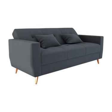 Imagem de Sofá Cama Rocoo 205cm Reclinável Veludo Cinza - Sallar Home