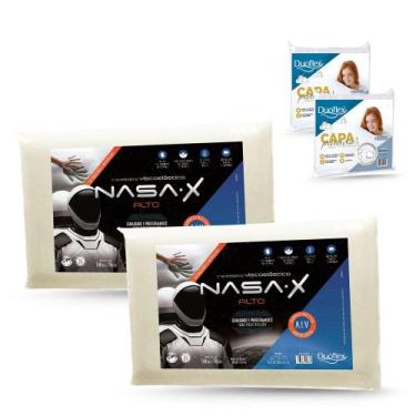 Imagem de Kit Travesseiro Nasa X Alto Duoflex mais Capa Protetora