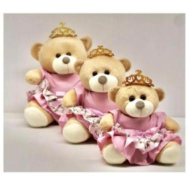 Imagem de Trio De Ursinhos Para Nichos 15cm 20cm 25cm Coroa - Aviador - Menino -