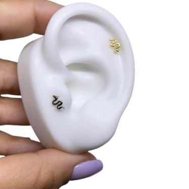 Imagem de Piercing Tragus Hélix Cartilagem Cobra Aço Cirúrgico - RaraSteel Pierc