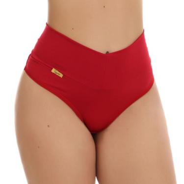 Imagem de Calcinha Cintura Alta Modeladora Tanga Fio Dental Duplo Cós Alto Linge