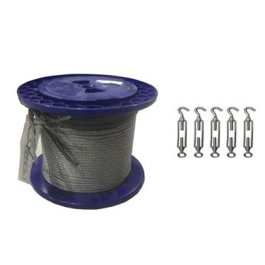 Imagem de Cabo de Aço 1/8 6x7 Gal1/8 6x7 100M+5 esticadores - Shoplonas