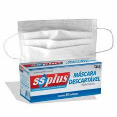Imagem de Máscaras Descartável Triplas tnt com Elástico Ssplus Caixa com 50 Unid