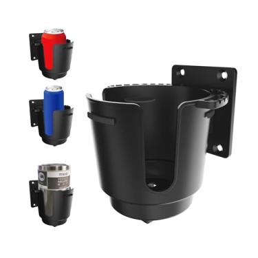 Imagem de Suporte universal de copos de vários tamanhos, suporte de garrafa de cerveja/lata/bebida/vinho para chuveiro, pode conter canecas para carros, caminhões, trailers, vans, barcos (preto, grande)