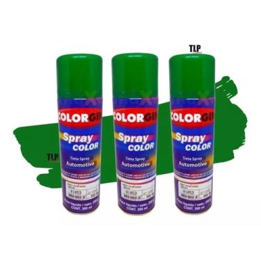 Imagem de Kit Tinta Spray Verde Místico Automotiva Colorgin 300ml 3un - COLOR GI