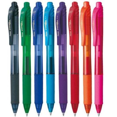 Imagem de Kit Caneta Gel Pentel EnerGel-X 0.7mm Retrátil 8 cores
