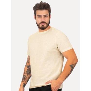 Imagem de Camiseta Dudalina Masculina Linho Cotele Cáqui Claro Mescla-Masculino