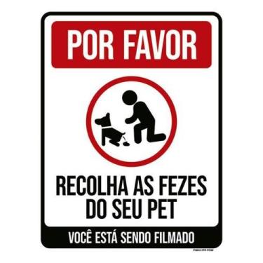 Imagem de Placa Sinalização Recolha As Fezes Do Seu Pet Filmado 27X35 - Sinalizo