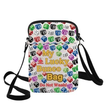 Imagem de G2TUP Bolsa tiracolo divertida Bunco Game Night Dice Game Night Gift My Lucky Bunco Bag Do Not Wash Bolsa de ombro Night Bunco Merch, Lucky Bunco Cb