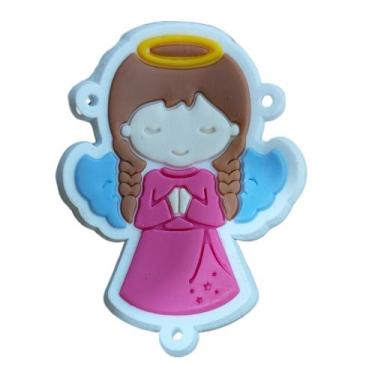 Imagem de Kit 10/50 Peças aplique Emborrachado Anjos/ Anjinhas Fofas - RAE, Rosa