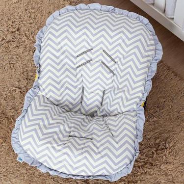 Imagem de Capa Bebê Conforto Chevron Cinza com Amarelo - Talismã