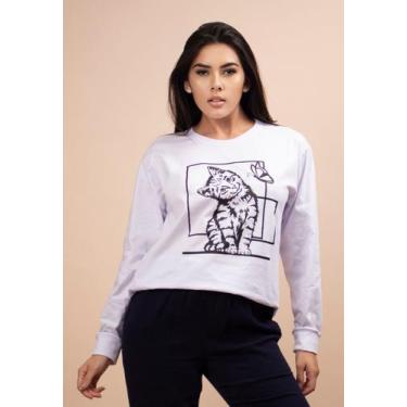 Imagem de Blusa Moletom Gato Tom Branca - Amazonia Vital