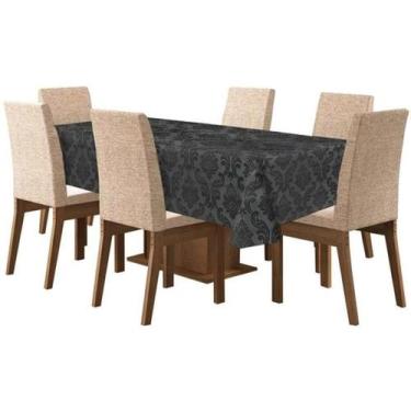 Imagem de Toalha De Mesa De 4 Lugares Tecido Jacquard - Preto - Campari