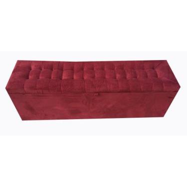 Imagem de Recamier puff baú para cama box queen size - 1,58cm - vinho - bordô - 