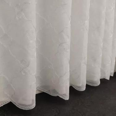 Imagem de Cortina Voil Bordado Sala/quarto/copa Com Forro 4,00x2,30 - Salvatex C