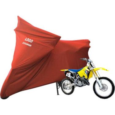 Imagem de Capa De Moto Suzuki RM 80 RM 125 Sob Medida Com Logo - Mz, Vermelha