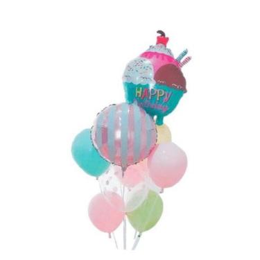 Imagem de Kit Buque Balão Cupcake Arranjo Baloes - MC Presentes