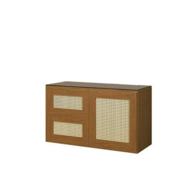 Imagem de Gabinete para Banheiro Maya com Tela de Rattan Sem Cuba - Astral Desig