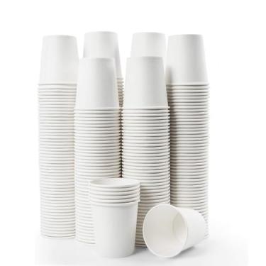 Imagem de Vumdua Copos de papel descartáveis de 170 ml, copo de bebida quente e fria para café, água, chá, suco, café expresso e cortado (branco)