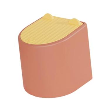 Imagem de Generic Lixeira para gatos Mini lata de lixo Lixeira para lixo Lixeira de balcão para banheiro Vaidade Escritório Ao lado da, Laranja Vermelho