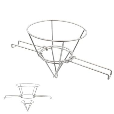 Imagem de Filtro de cone de óleo de fritadeira de 25 cm com suporte, braços dobráveis reutilizáveis, tigela de filtragem destacável, durável e fácil de limpar para óleo de fritura, xarope de bordo