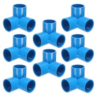 Imagem de HARFINGTON 8 peças de acessórios de tubo de PVC de 3 vias, conector de tubulação de cotovelo de 1-1/5.1 cm, encaixe de cotovelo de grau de construção de móveis, acoplamento de tubulação de 90 graus,