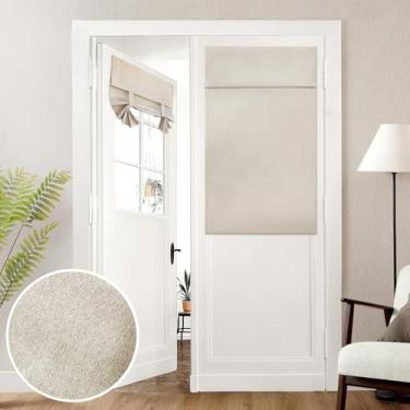 Imagem de Cortinas de porta francesas 100% blackout texturizadas de linho com privacidade cortinas de janela com isolamento térmico com a mesma cor e textura em ambos os lados para qualquer cômodo L30 x C168