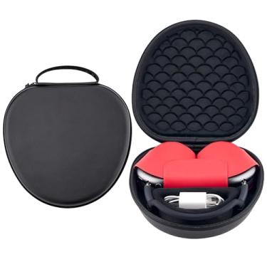 Imagem de DDJ Uma capa para AirPod Max suporta modo de suspensão, bolsa organizadora rígida de armazenamento para fones de ouvido AirPods Max Pro, design de forro com padrão de escama de peixe, capa de fone de