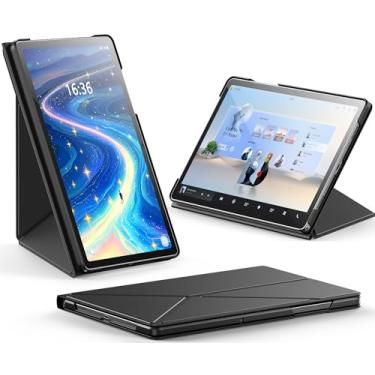 Imagem de INFILAND Capa para Samsung Galaxy Tab A9 Plus 11 polegadas 5G, capa fina dobrável estilo livro com suporte horizontal e vertical, capa protetora para tablet Galaxy Tab A9 Plus, preta