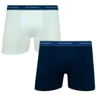 Imagem de Cueca Lupo Boxer Algodão com Elastano Infantil 141-088 C/2, Branco, Ma