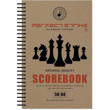 Imagem de Perfect Strike Scorebooks Xadrez com regras e instruções de pontuação. Serviço pesado. Qualidade de arquivo. Ótimo para treino e competição. (14 cm x 21,6 cm) (50 jogos por livro)