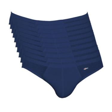 Imagem de Kit 10 Cuecas Zorba Slip Algodão 791 Azul Marinho, Azul marinho, P