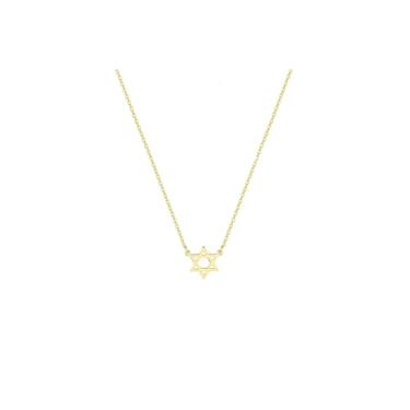 Imagem de Modpide Gargantilha de aço inoxidável com estrela de Davi e colar feminino judeu, Aço inoxidável, Sem Pedra Preciosa