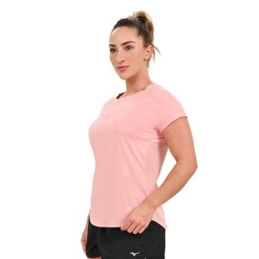 Imagem de Camiseta de Corrida Feminina Mizuno Spark Big Logo, Rosa, G