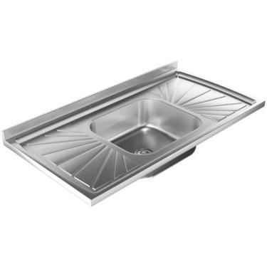 Imagem de Pia de Cozinha Com Válvula Inox GNX 105x14x53cm PIA10001