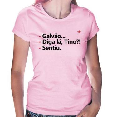 Imagem de Baby Look Galvão... Diga lá, Tino! Sentiu. - Foca na Moda, Rosa bebê, 