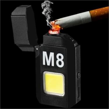Imagem de Isqueiro M8 Eletrônico com Recarregamento USB com Lanterna de Led - No