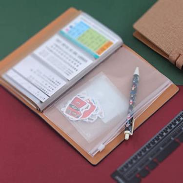 Imagem de 0, 12pcs A6 Bolsos de Pasta Transparente Pasta PVC para Envelopes de Orçamento Monetário, Sacos de Documentos Plásticos de 6 Buracos, Impermeabilização e Rasgo, Dobra de Arquivo